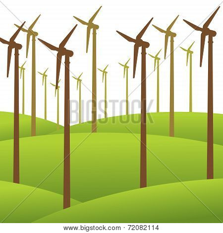 wind mill renewable energy background vector