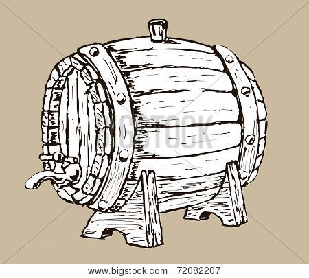 wooden barrel