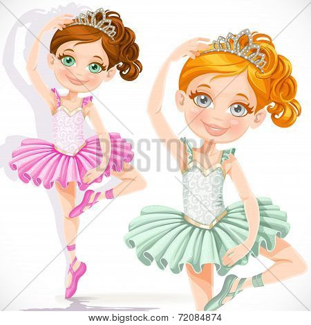 ballerina girl in pink and green tutu