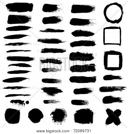 Black Blobs Set, Vector Illustration