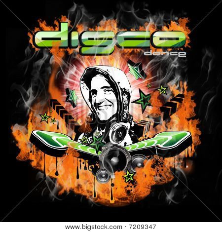 Fondo de noche de discoteca con Dj forma y atmósfera mágica