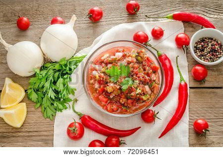 Mexican Sauce Salsa With Ingredients