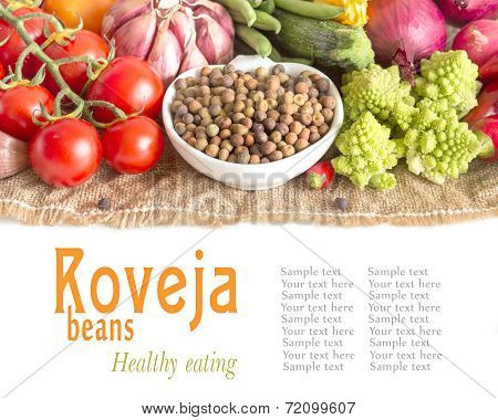 Raw Organic Roveja Beans And Vegetables
