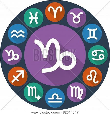 Astrological Signs Of The Zodiac In Circle - Capricorn