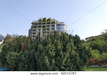 Riverside park in Ruse town along river Danube