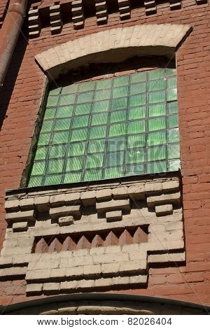 The Window Of Old Factory Building.