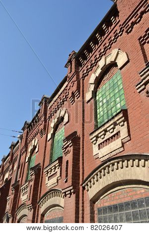 The Wall Of Old Factory Building.