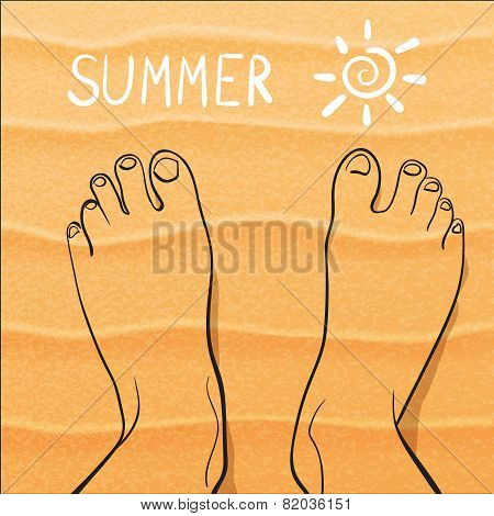 feet in the sand