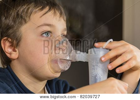 Child With Electric Nebulizer