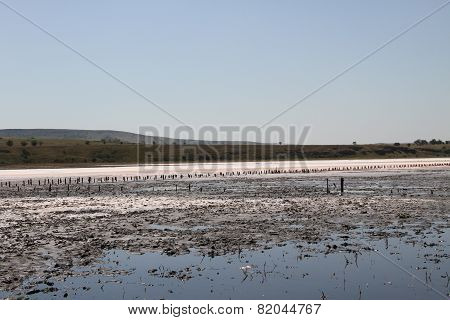 Therapeutic salt lake with mud