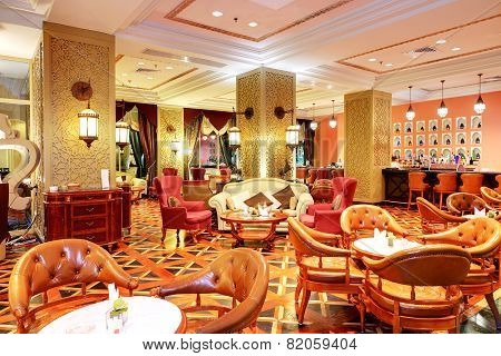 The Restaurant Interior Of Luxury Hotel, Ajman, Uae