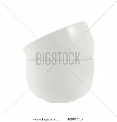 Two piola bowl pile isolated