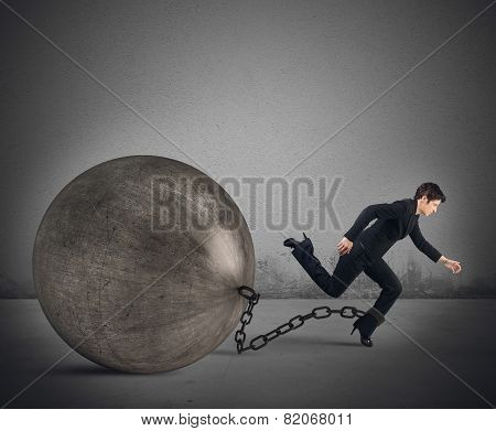 Businesswoman escape
