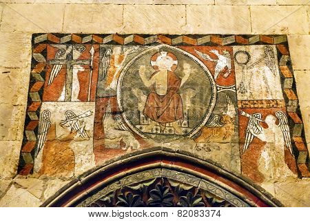 Ancient Mosaic Old Salamanca Cathedral Spain