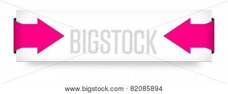 The Blank White Banner With Two Pink Arrows