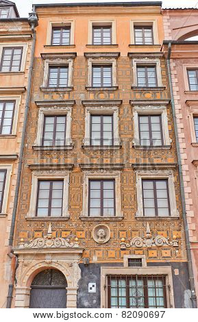 Under The Negro House (1627) At Old Town Market Place. Warsaw, Poland