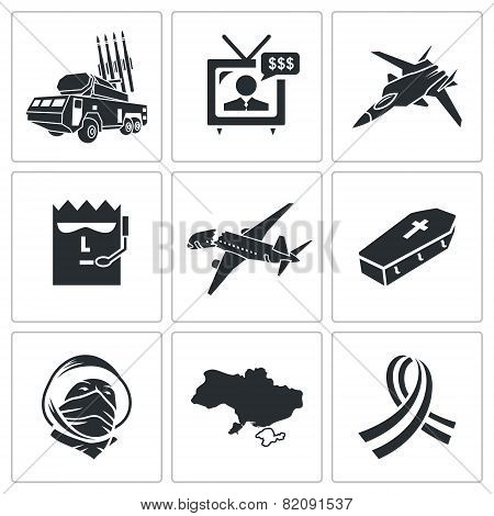 Fall Malaysian Aircraft Icons Set