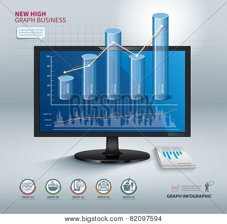 High Ghraf High Graph Success Vector & Photo (Free Trial) | Bigstock