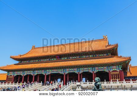 The Gate Of Supreme Harmony In Forbidden City
