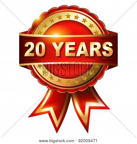 20 years anniversary golden label.
