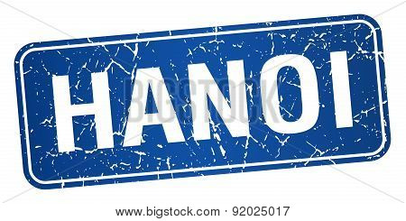 Hanoi Blue Stamp Isolated On White Background
