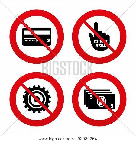 ATM cash machine withdrawal icons.