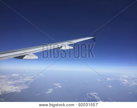 Aircraft Wing Above Clouds