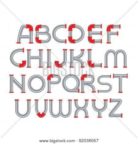 Water Pipe Alphabet Character Design Template