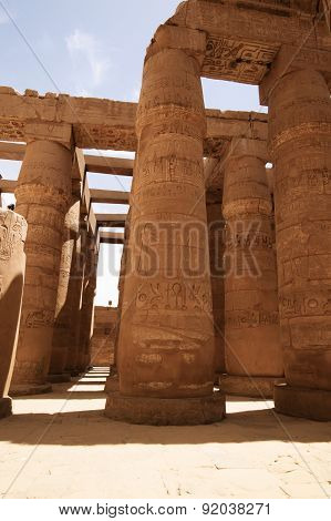 The Great Hypostyle Hall Of The Temple Of Karnak. Luxor, Egypt.