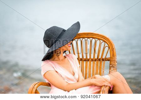 Woman resting on the beach