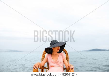 Woman resting on the beach