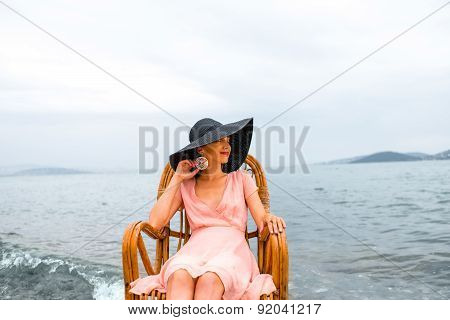 Woman resting on the beach