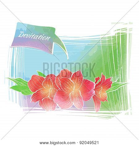 Bright watercolor flowers