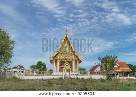 the ancient temple with sky background