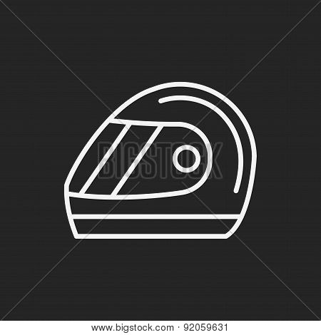 Racing Helmet Line Icon