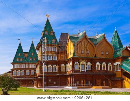 Wooden palace of Tsar Alexey Mikhailovich in park Kolomenskoe - Moscow Russia