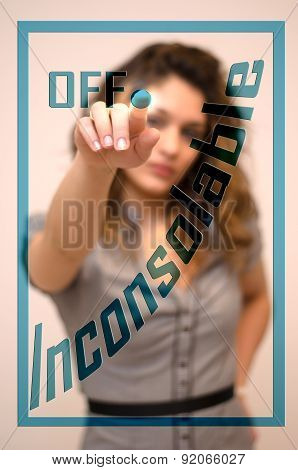 Woman Switching Off Inconsolable On Digital Interace