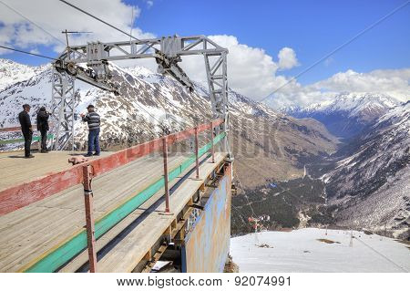 Caucasus. Mountain Cheget. Station Of Ropeway