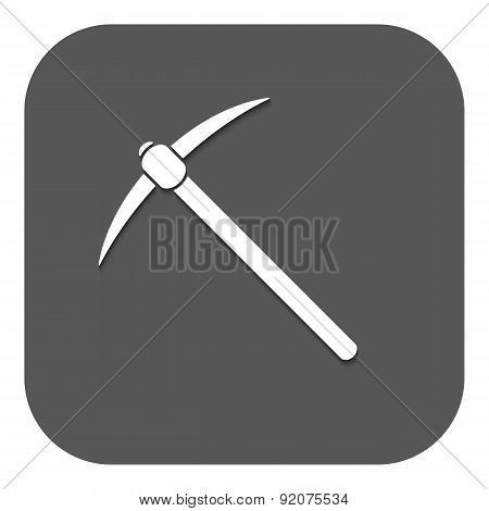 The Pick Icon. Pickax Symbol. Flat