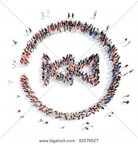 people in the shape of a button play.