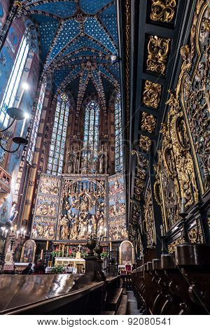 Interior of basilica in Krakow