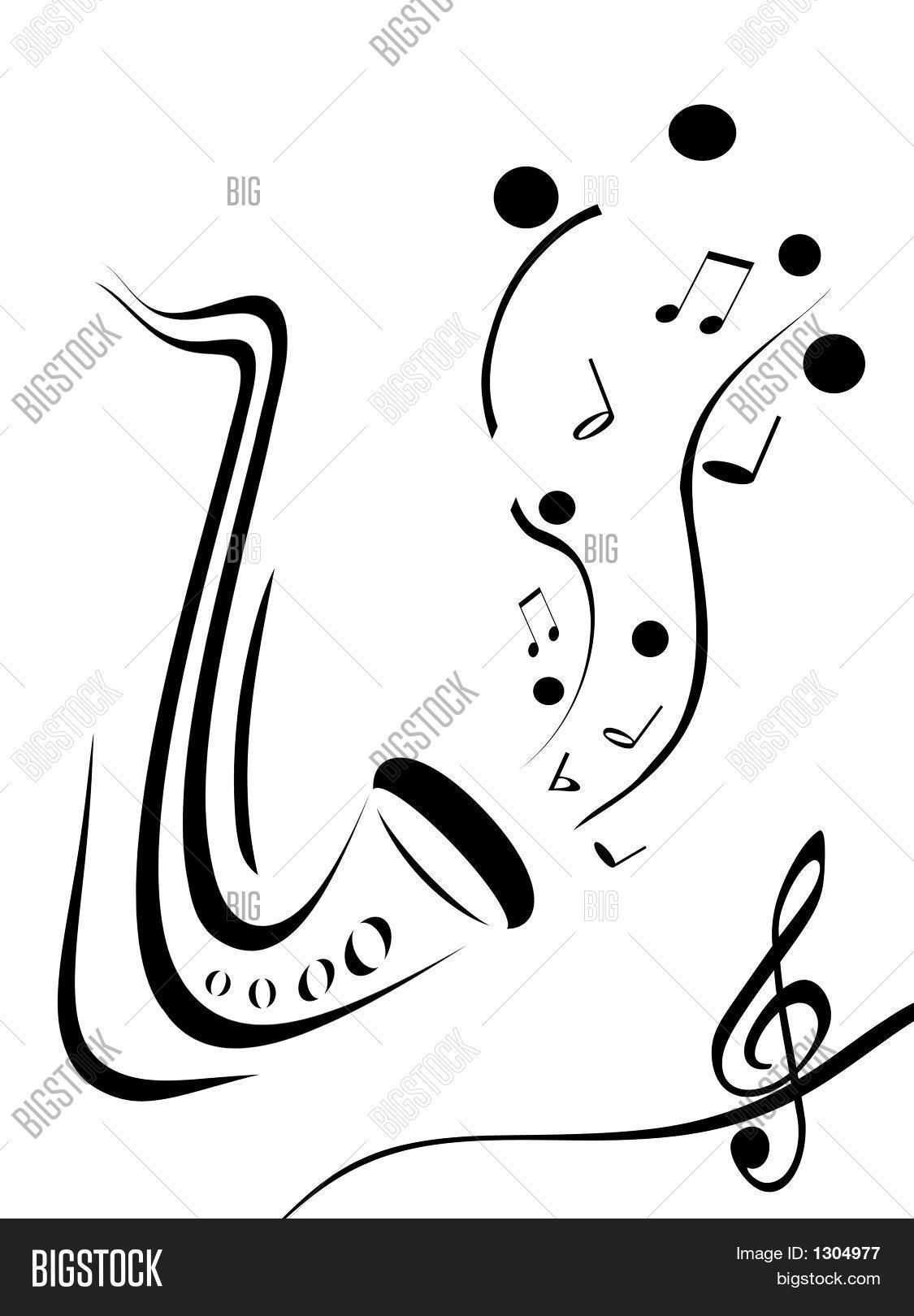 Music Notes Saxophone Image & Photo (Free Trial) Bigstock