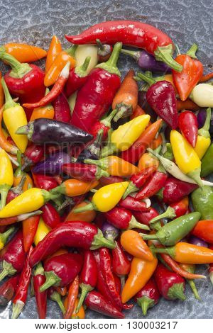 Hot Peppers In Wok Pan