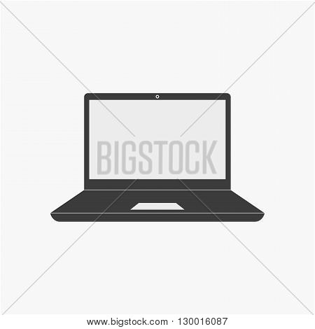 Laptop icon isolated vector illustration. Flat design.