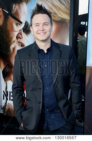 Mark Hoppus of Blink 182 at the Los Angeles premiere of 'Neighbors 2: Sorority Rising' held at the Regency Village Theatre in Westwood, USA on May 16, 2016.