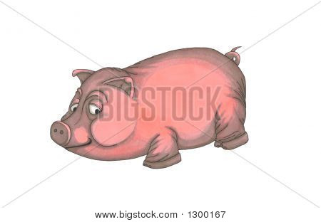 手工绘制的猪