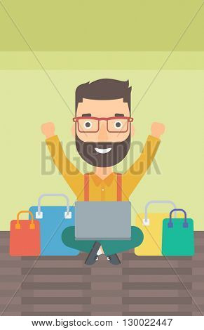 Man making purchases online.