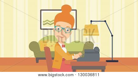 Reporter working at typewriter.