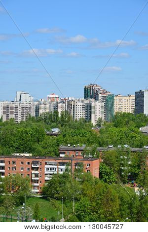High rise and five-storey house in Zelenograd, Russia