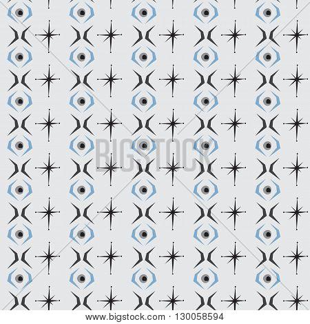 Seamless abstract eye vector pattern on white background